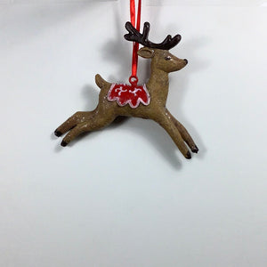 DEER WITH BLANKET ORNAMENT - JUMPING