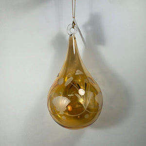 O-462 FULL SIZE CLEAR ETCHED DROP SHAPE ORNAMENT