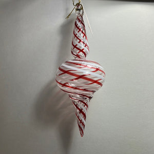 SMALL RED & WHITE SPHERE ORNAMENT
